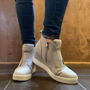 Light Grey Wedge Sneakers